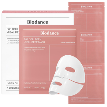 BIODANCE BIO COLLAGEN REAL DEEP MASK RÓŻOWA 4 SZT ZESTAW [35732(1)]