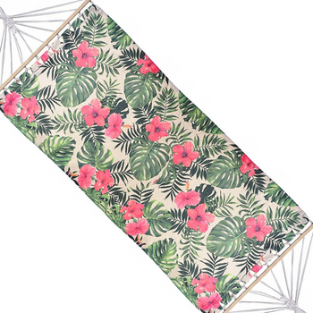 HAMAK Z NADRUKIEM TROPIKALNE ROŚLINY 200x80cm Z ŁĄCZNIKIEM [9944]