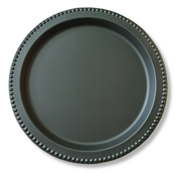 CZARNA TACA OZDOBNA OKRĄGŁA 35 CM [24715]