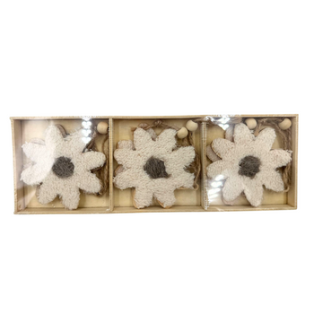 ZAWIESZKI PLUSZOWE KWIATKI BEŻOWE 6 SZT. [28572]