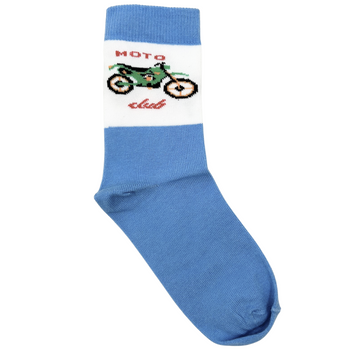 SKARPETKI DZIECIĘCE BIAŁO-NIEBIESKIE MOTO CLUB 20-21 DEPOL [5257]