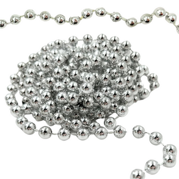 KORALIKI ŁAŃCUCH 270CM SREBRNE [16545]