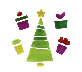 OZDOBY ŚWIĄTECZNE NA OKNO CHOINKA XST510-6 -[4976]