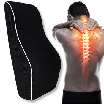 PODUSZKA LĘDŹWIOWA POD PLECY CZARNA Z BIAŁĄ LAMÓWKĄ BC2 [24783]