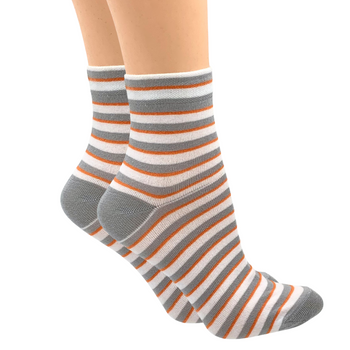 SKARPETKI DAMSKIE BIAŁE W PASKI 36-38 DERBY [5273]