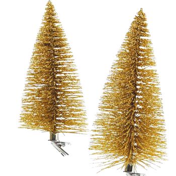 ZESTAW 2 CHOINEK Z KLIPSEM ZŁOTE [12054]