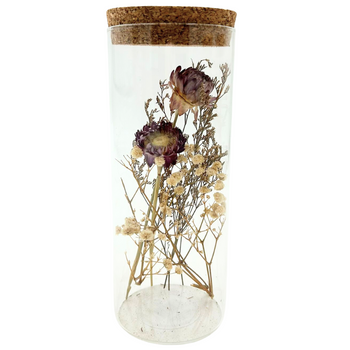 SUSZONA DEKORACJA W SZKLANYM SŁOIKU GIPSÓWKA TRAWY FIOLETOWY KWIATEK [16525]