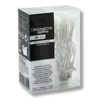 MINI LAMPKI DEKORACYJNE 10 LED BIAŁE -[9334]