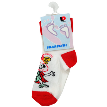 SKARPETKI DZIECIĘCE BIAŁO CZERWONE 15-16 CEBULAK RÓŻOWY [16112]