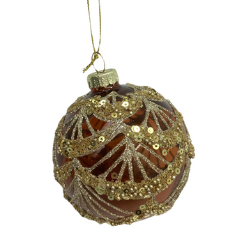 BOMBKA SZKLANA DIANA 8CM brązowa -[12055]
