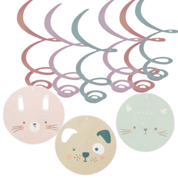 SPIRALE DEKORACYJNE PASTELOWE ZWIERZĄTKA [8856]