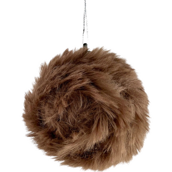 ZAWIESZKA CHOINKOWA BOMBKA FUTRZASTA BRĄZOWA - [21647]