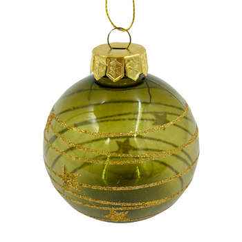PLASTIKOWA BOMBKA PÓŁPRZEZROCZYSTA ZIELONA ZŁOTY BROKAT [12118]
