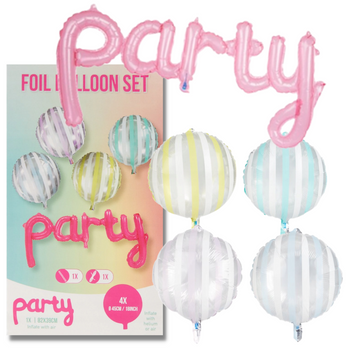 ZESTAW 5 BALONÓW FOOL PARTY RÓŻ [8009]