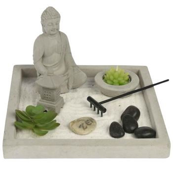 DEKORACJA BUDDA W OGRODZIE ZEN GARDEN SET20X20X13,5CM [16552]