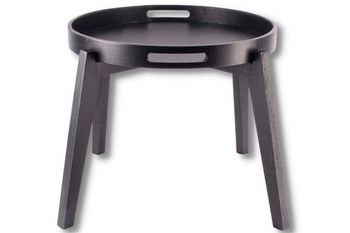 STOLIK KAWOWY Z TACĄ CZARNY GUSTA 39X34,5CM [6941]