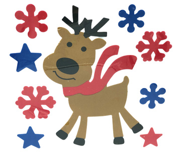 OZDOBY ŚWIĄTECZNE NA OKNO RENIFEREK XST510-13 -[4968]