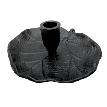 ŚWIECZNIK Z PODSTAWKĄ CZARNY LIŚĆ STYL GLAMOUR [11985]