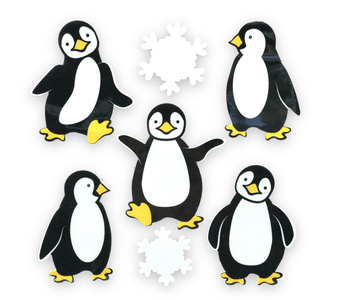 OZDOBY ŚWIĄTECZNE NA OKNO PINGWINY XST510-16 [4973]