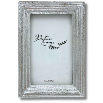 RAMKA NA ZDJĘCIA SREBRNA 7x10cm PASKI [9549]