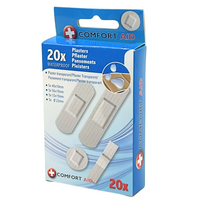 PLASTRY Z OPATRUNKIEM 20SZT. BIAŁE W PASECZKI [32528]