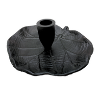 ŚWIECZNIK Z PODSTAWKĄ CZARNY LIŚĆ STYL GLAMOUR [11985]