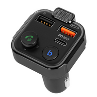 TRANSMITER ŁADOWARKA SAMOCHODOWY BLUETOOTH CZARNY 2X USB [32764]