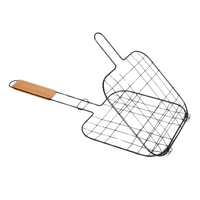 RUSZT KRATKA NA GRILL 47X20X1.50 CM JASNA DREWNIANA RĄCZKA [27297]