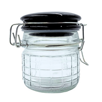 POJEMNIK MAŁY SŁOIK NA ZAPASY PRZETWORY 8X6CM CZARNY [14575]