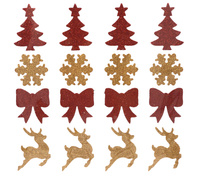 OZDOBY ŚWIĄTECZNE NA OKNO ZŁOTO-CZERWONE BŁYSZCZĄCE XST510-22 -[4971]