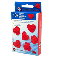 PLASTRY Z OPATRUNKIEM CZERWONE SERCA USTA 10SZT. [32532]