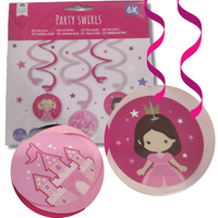 SPIRALE DEKORACYJNE RÓŻOWE KSIĘŻNICZKI -[8857]