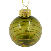 PLASTIKOWA BOMBKA PÓŁPRZEZROCZYSTA ZIELONA ZŁOTY BROKAT [12118]