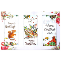 KARTKI ŚWIĄTECZNE 10 SZT. Z PTASZKAMI [24918]