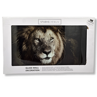 DEKORACJA ŚCIENNA SZKLANA 35x57cm LEW [12388]