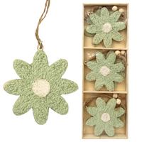 ZAWIESZKI PLUSZOWE KWIATKI ZIELONE 6 SZT.  [28573]