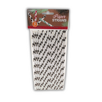 ZESTAW SŁOMEK PAPIEROWYCH 16SZT BIAŁO CZARNE [15534]