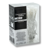 MINI LAMPKI DEKORACYJNE 10 LED BIAŁE -[9334]