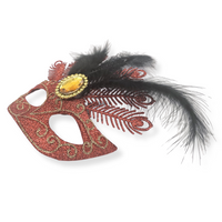 ZAWIESZKA DEKORACYJNA MASKA WENECKA - CZERWONA [24717]