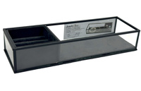 SZKATUŁKA SZKLANA CZARNA 9x28x5cm -[7871]